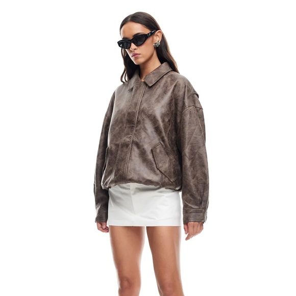 Lioness Kenny Bomber Jacket Oversized | Chocolate A1 - Picture 4 of 11